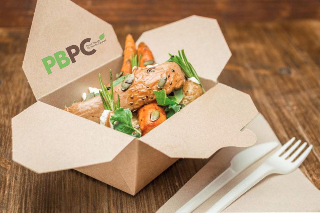 Plant Based Products Council salad in recyclable packaging
