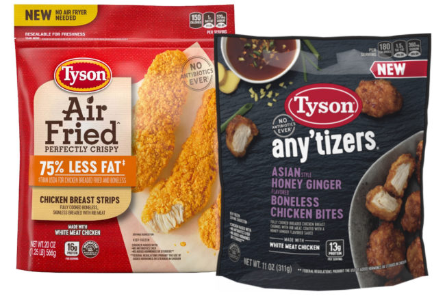 Tyson Foods air fried chicken and Any'tizers