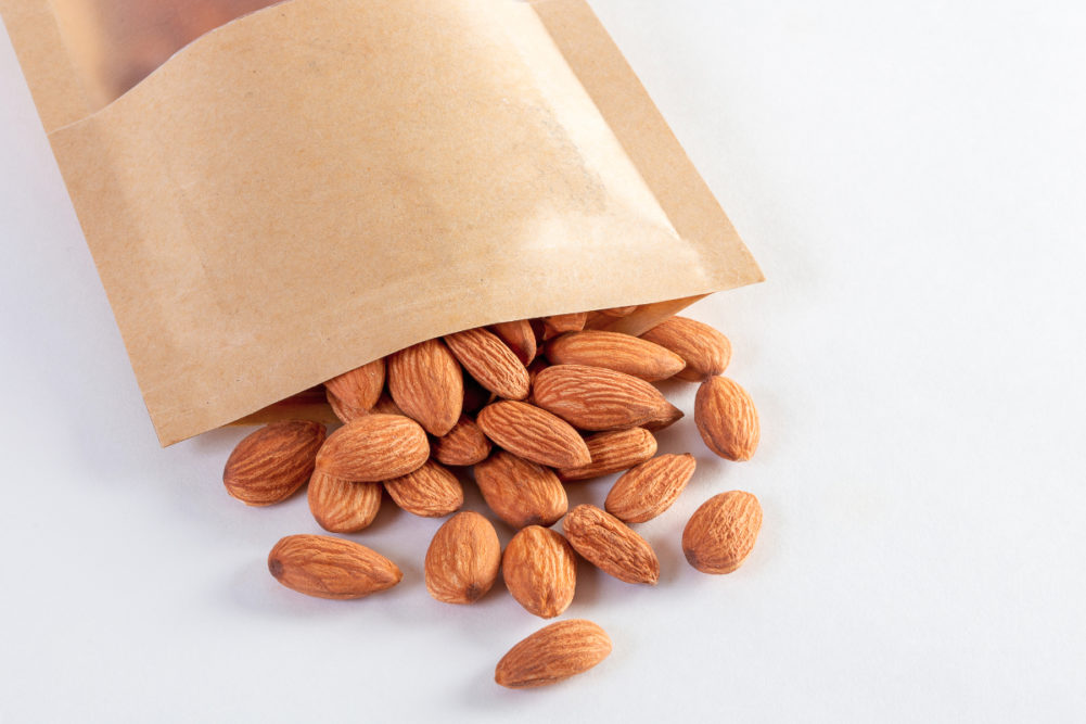 Package of snacking almonds