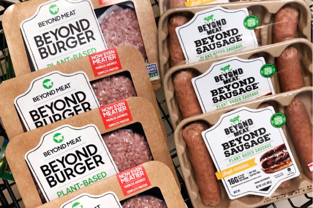 Beyond Meat products in a shopping cart