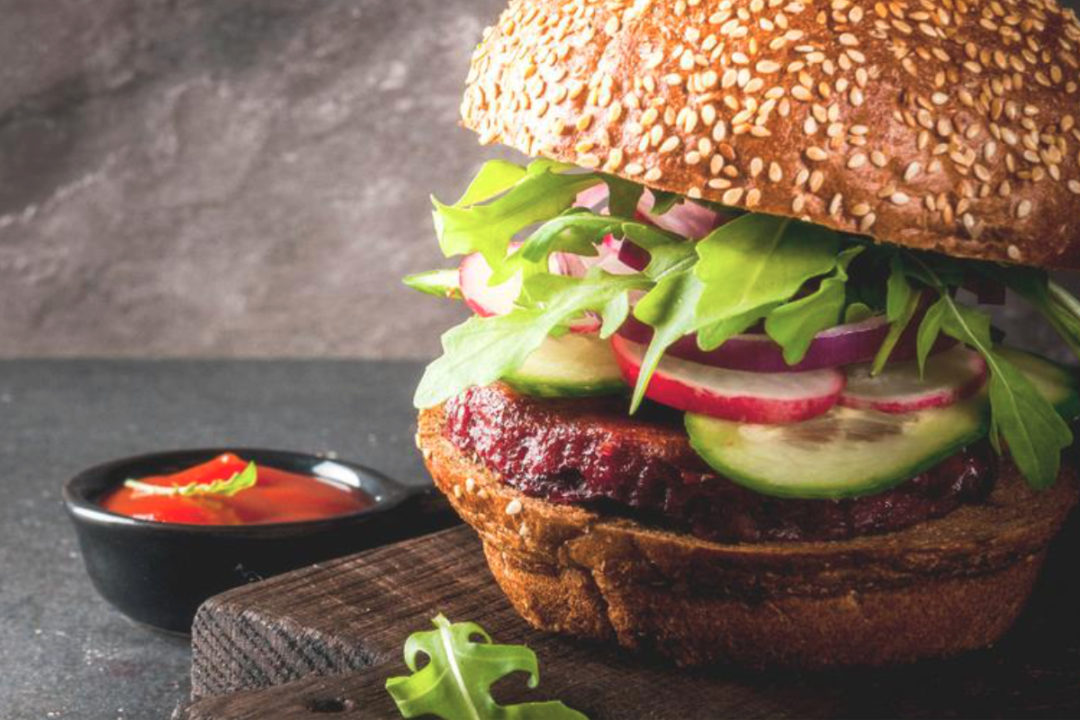 Plant-based meat alternative burger