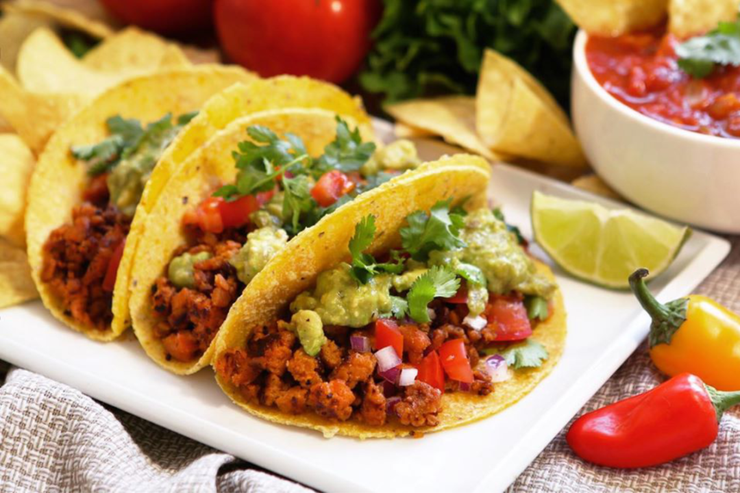 Tacos made with plant-based meat