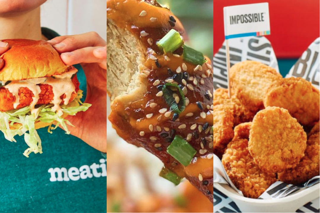 Plant-based chicken alternatives from Meati Foods, Sundial Foods and Impossible Foods 
