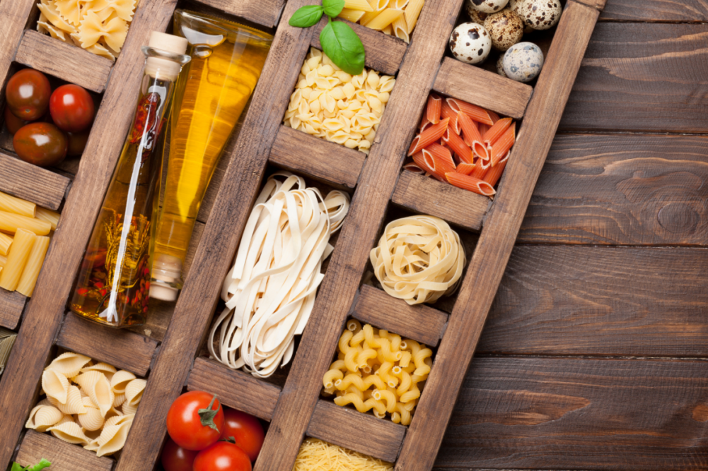Assortment of gluten-free pasta varieties