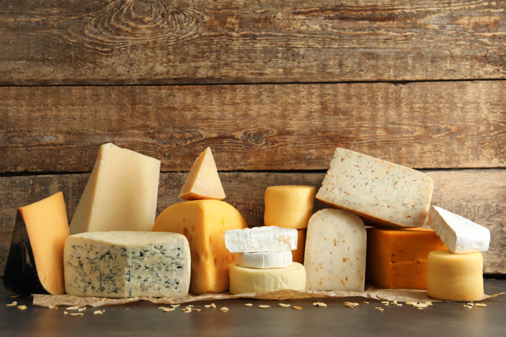 Different types of cheeses