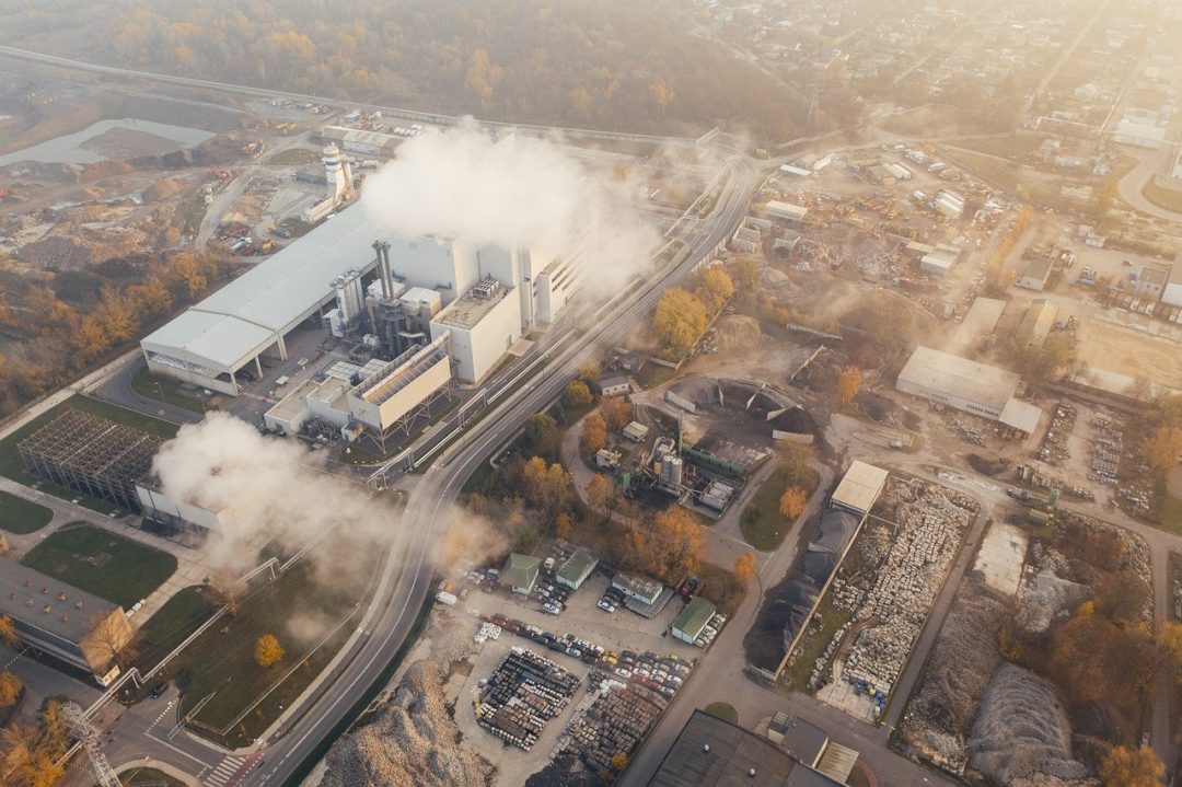 pollution-from-processing-plant-shown-from-aerial-view