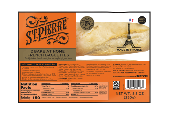 St Pierre Twin Baguette packaging
