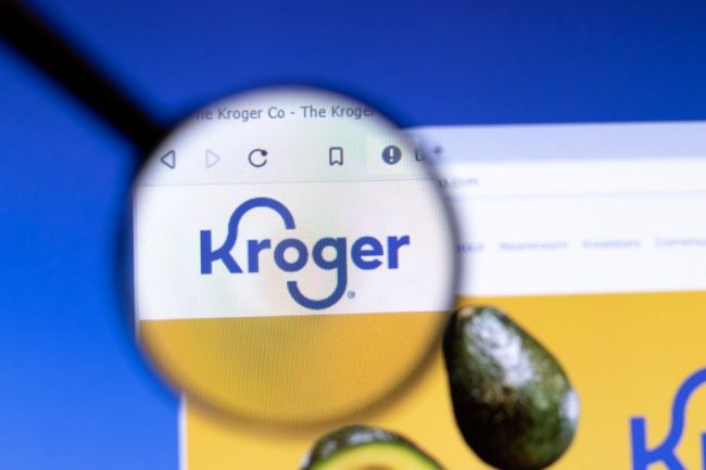 website search with Kroger's logo