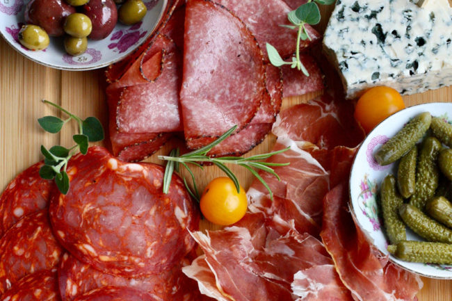 charcuterie meats with rosemary