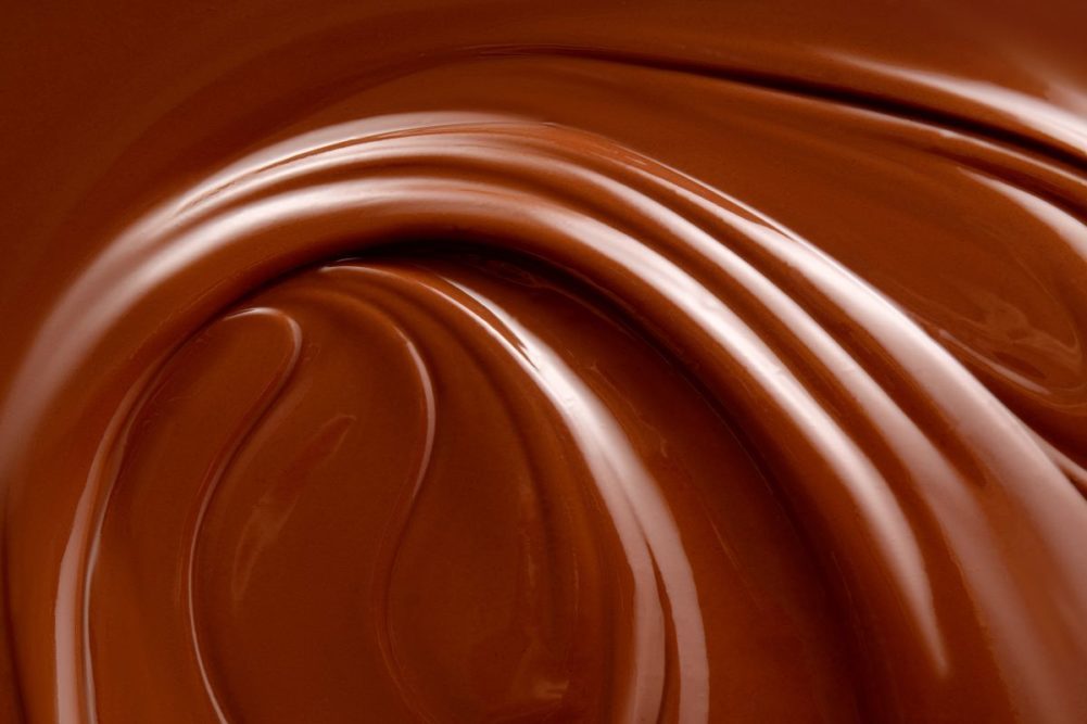 close-up swirl of chocolate