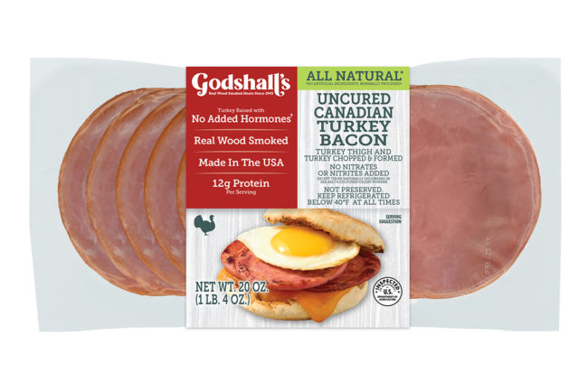 Godshalls Uncured Canadian Turkey Bacon packaging