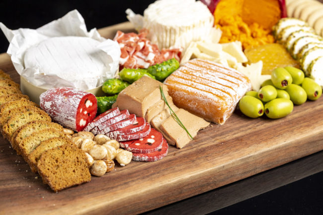 Faux Cheesey Board with charcuterie products made of cake