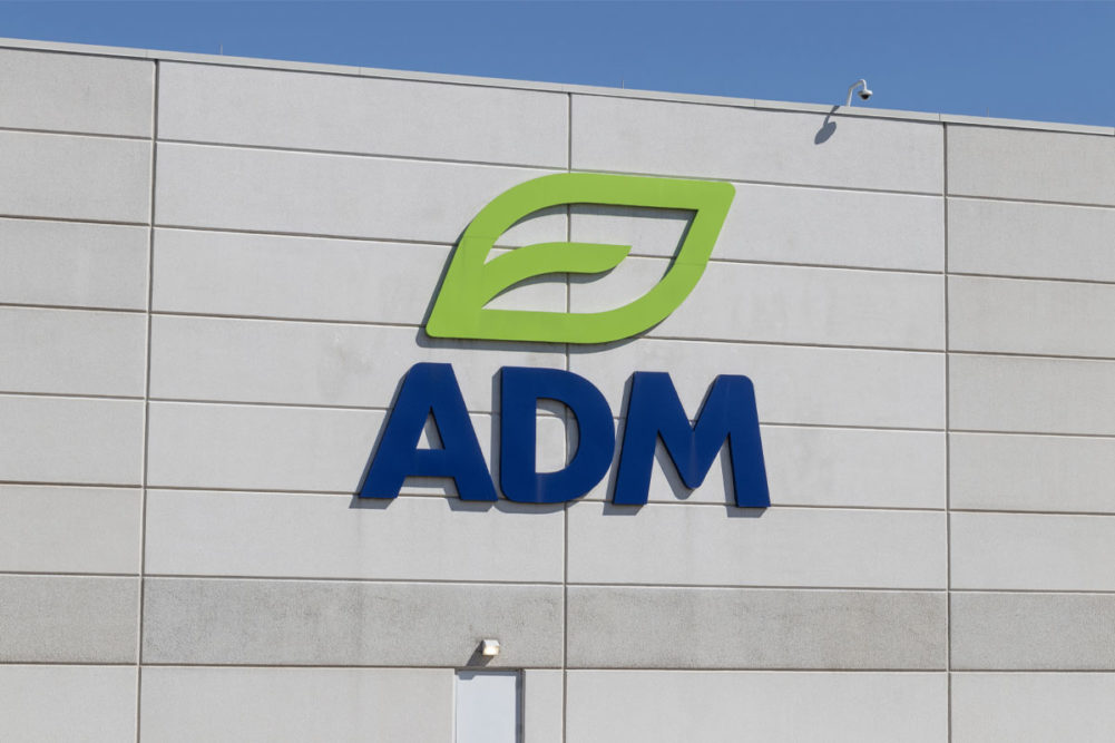 outside of ADM building with logo