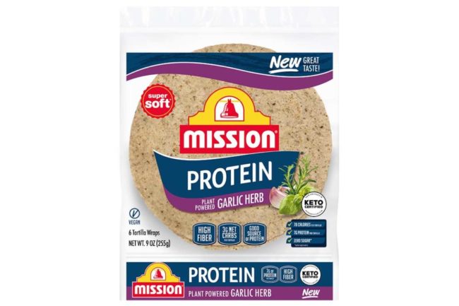 Mission Foods plant protein tortilla packaging