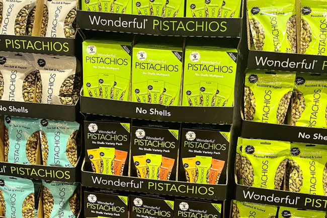 wonderful pistachios cardboard display