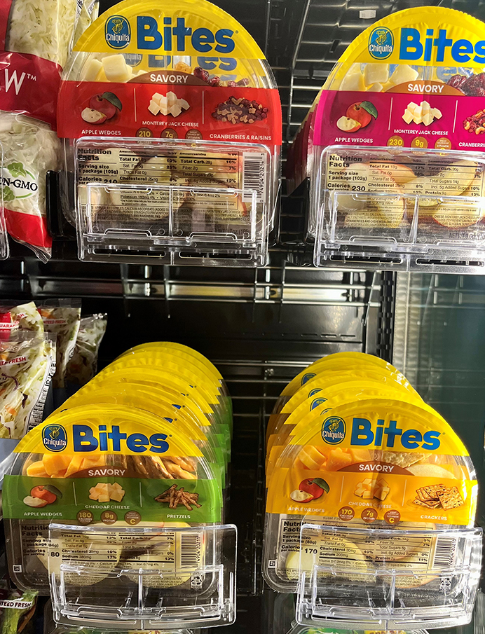 chiquita snack packs in refrigerated display