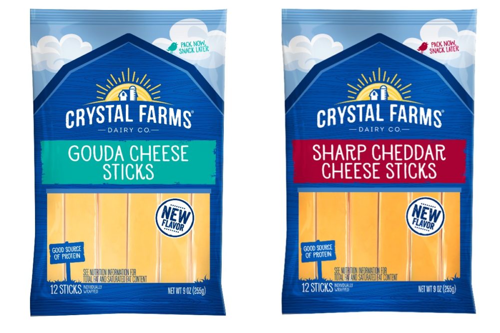 Crystal Farms cheese stick packaging