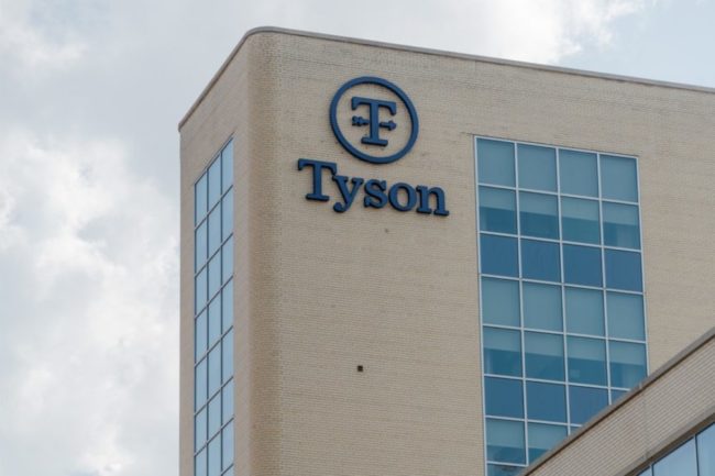 exterior of building with Tyson logo