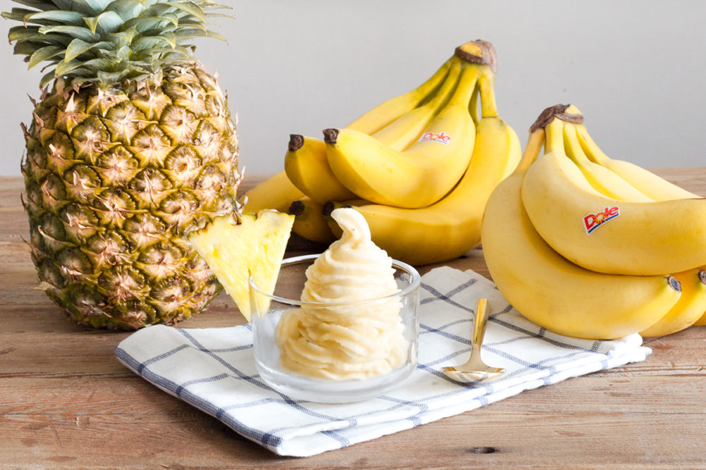 DIY Dole Whip with a bunch of bananas and a pineapple