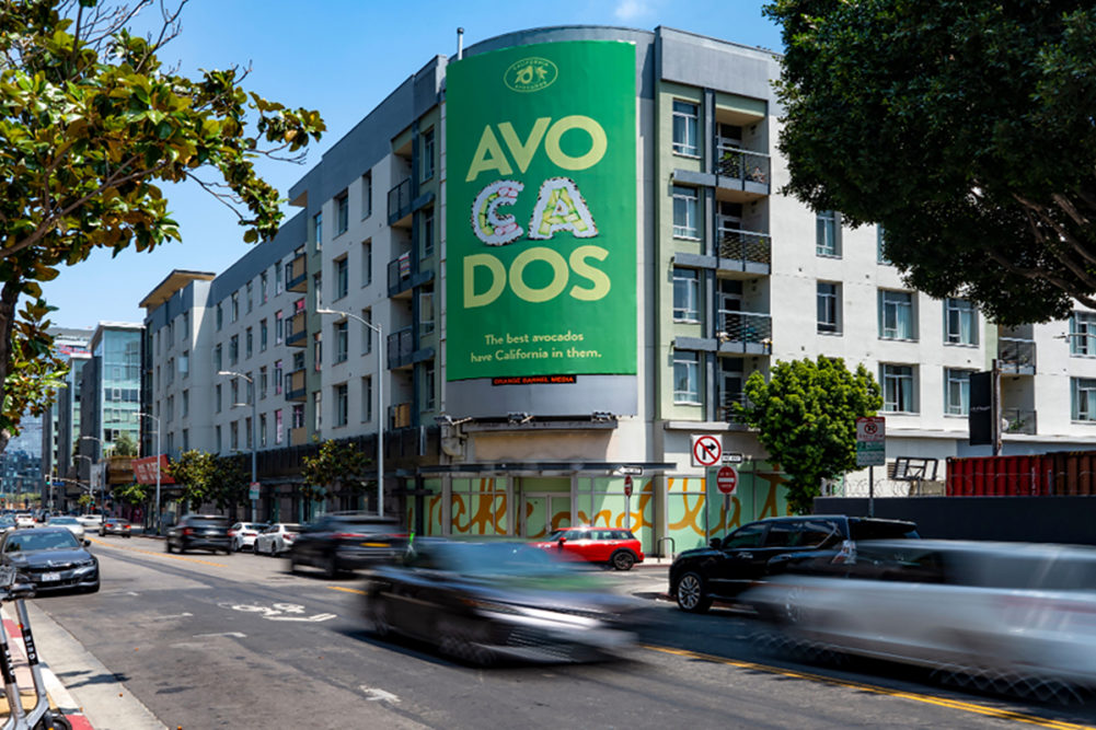 California-Avocado-Commission advertisement on a large building