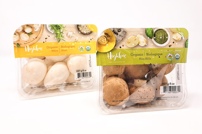 Highline Mushrooms in packaging