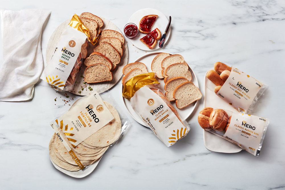 hero bread products on white countertop