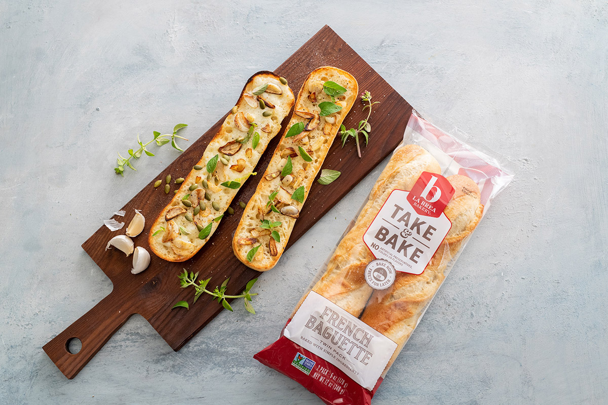 La-Brea-Bakery-Take-and-Bake-French-Baguette-Twin-Pack_Oregano-Pepita-Garlic-Bread