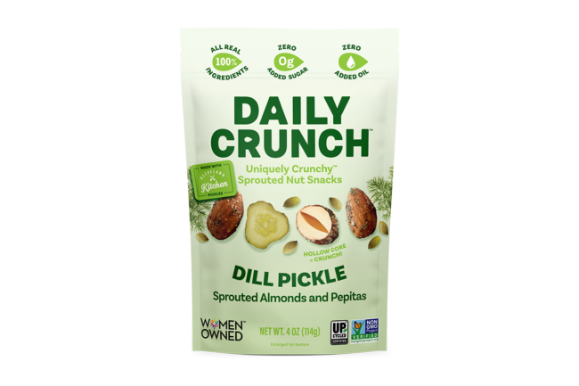 Daily Crunch Snacks dill pickle almond and pepita medley package