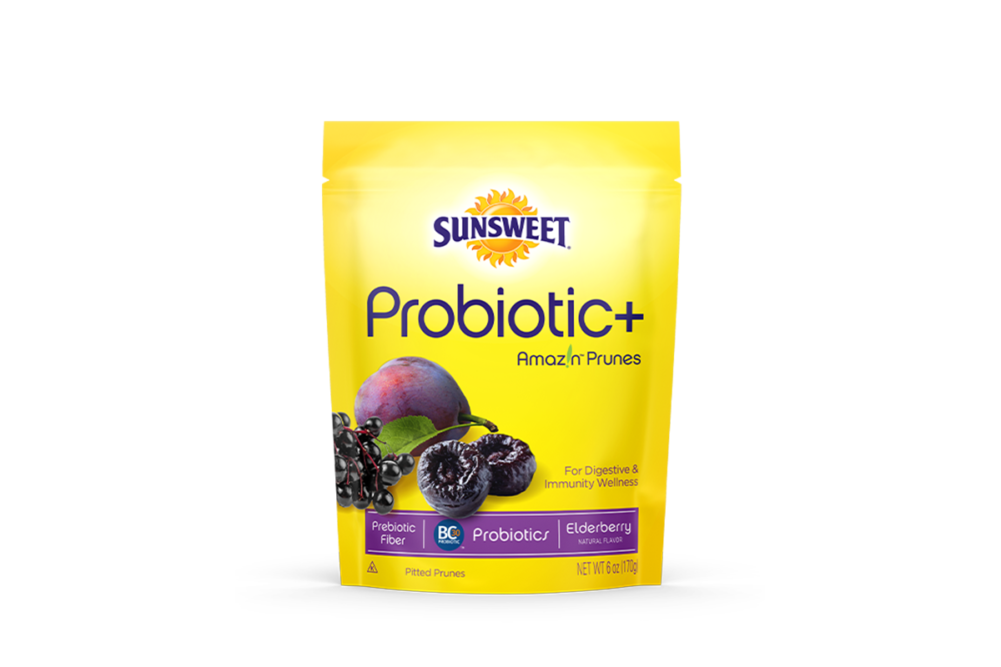 probiotic prune snack in packaging