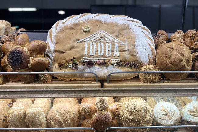loaf of bread with IDDBA logo printed on it