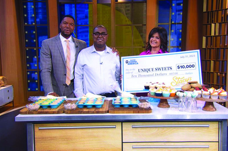 Unifller compny executive with Good Morning America set
