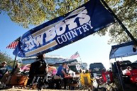 tailgate with Dallas Cowboys banner