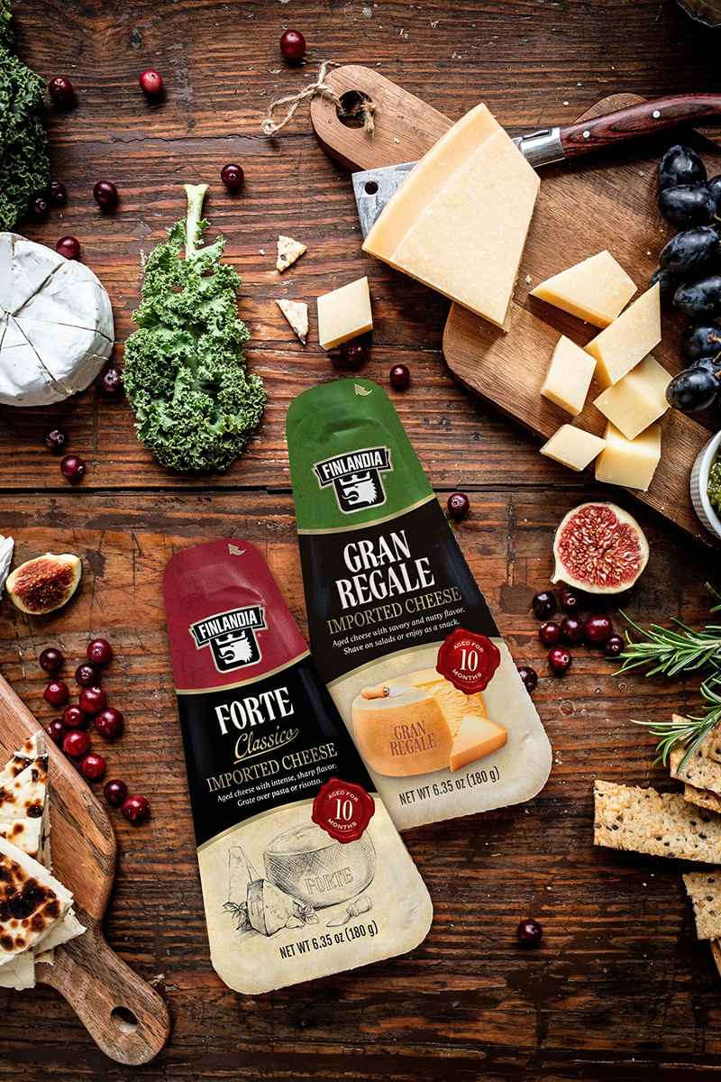 Finlandia's new Imported Hard Cheeses dress up charcuterie boards and elevate pasta creations.