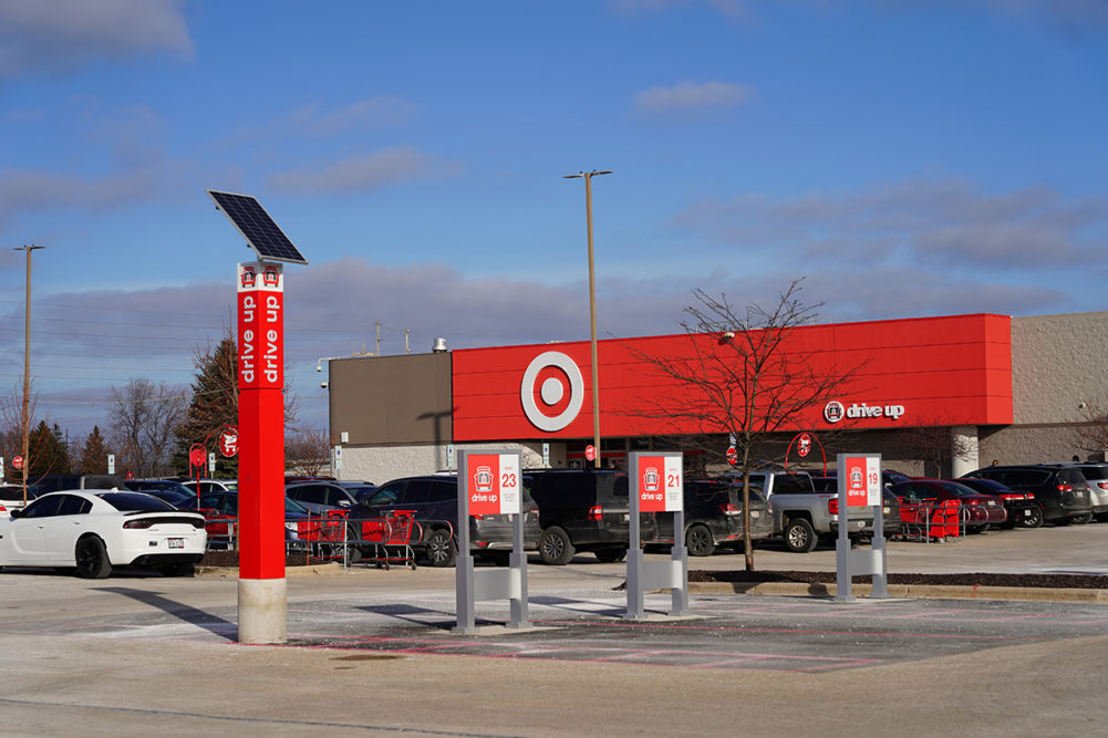 exterior of Target store drive-up order parking lot