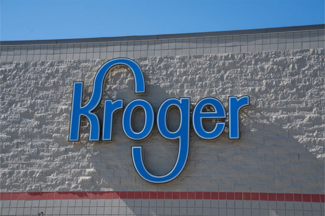 Outside of Kroger building with logo