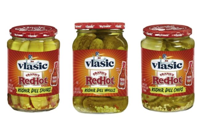 Three jars of pickles