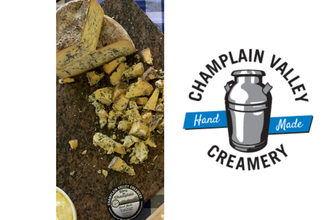 Champlain Valley Creamery logo next to blue cheese