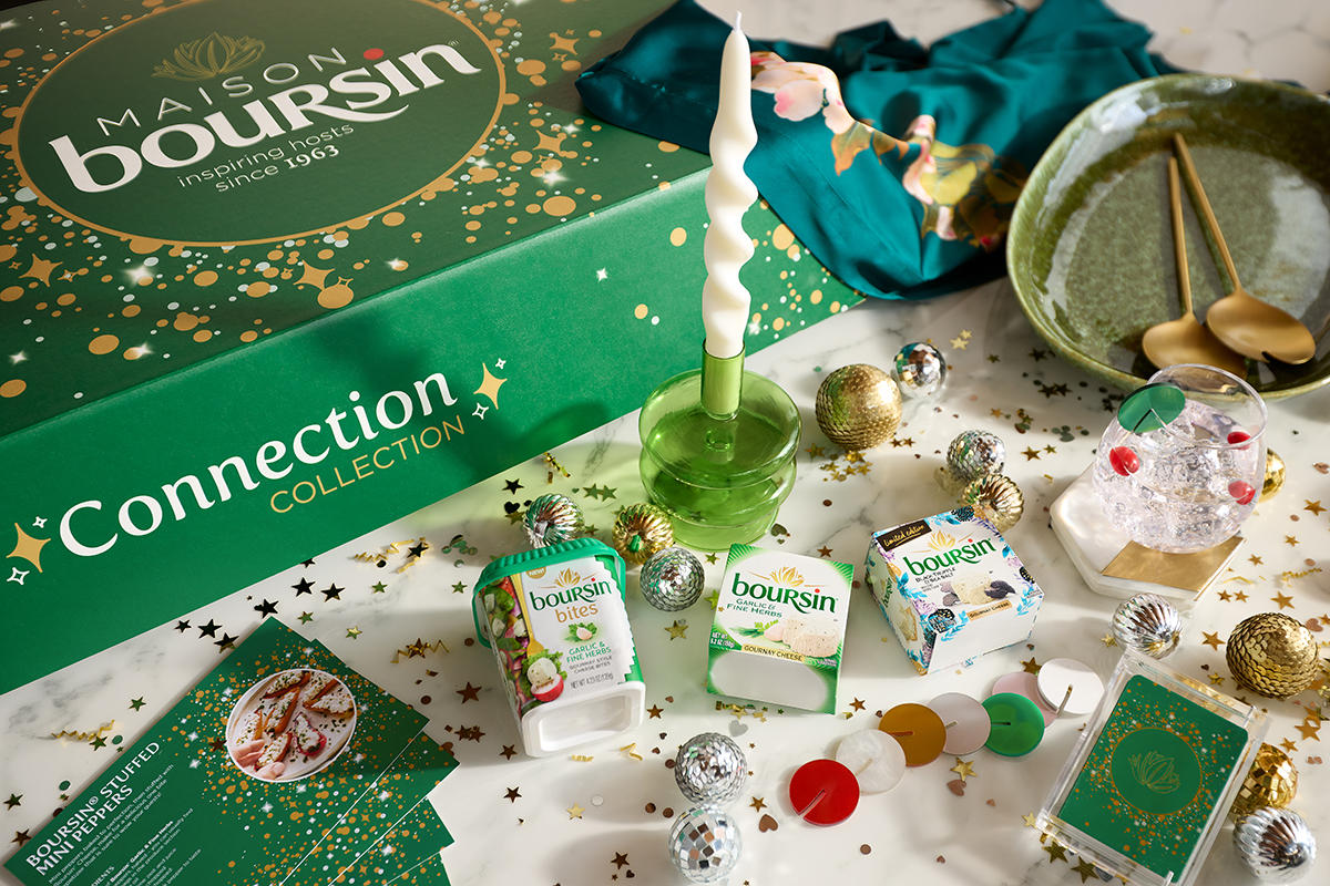 Maison Boursin Connection Collection box with packages of Boursin Cheese