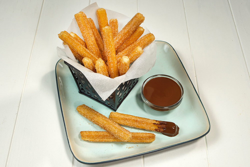 Source: J&J Snack Foods Hola Churros churro fries with chocolate dipping sauce