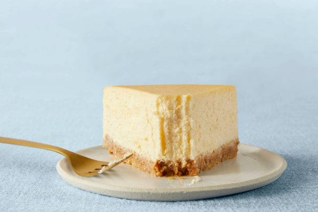 slice of vanilla cheesecake