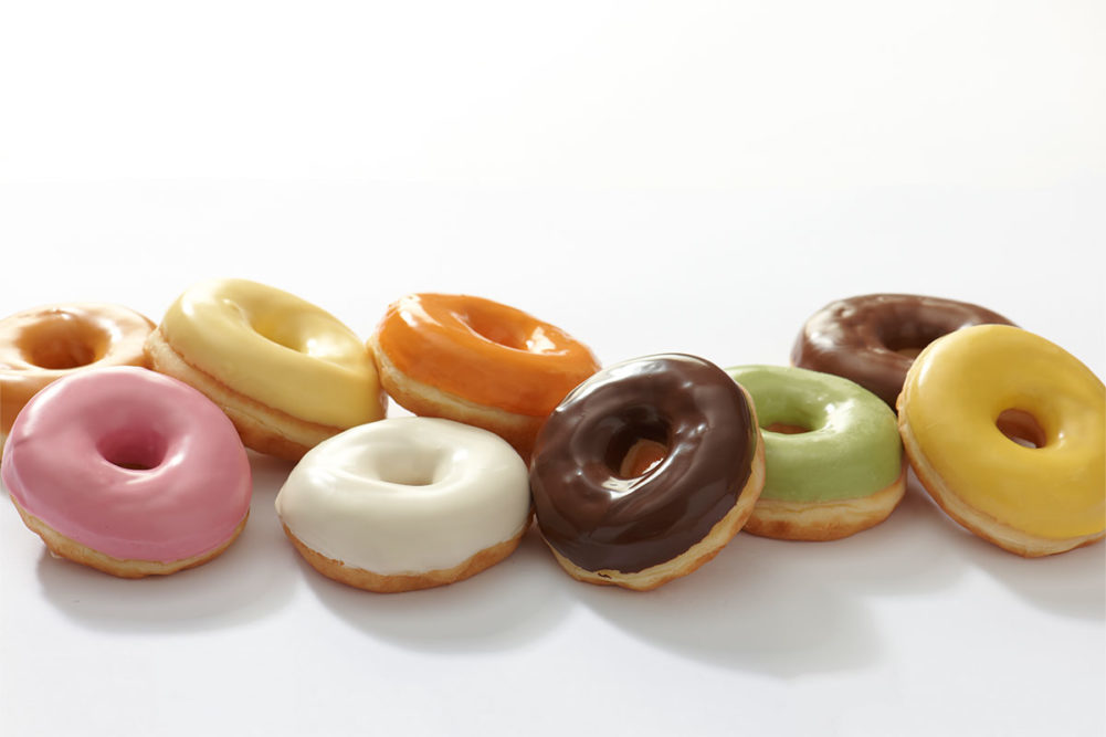 donuts with colorful icing 