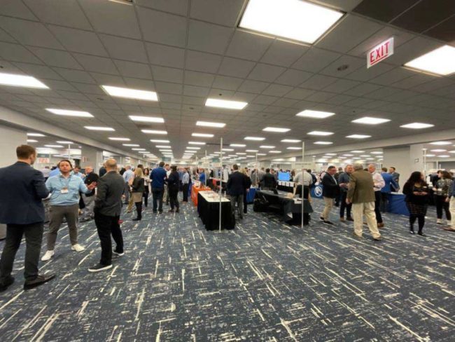 people inside a trade show