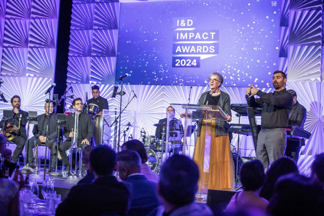Jennifer Bird Newton, World 50's chief impact officer, kicks off the celebrations at the 2024 I&D Impact Awards.