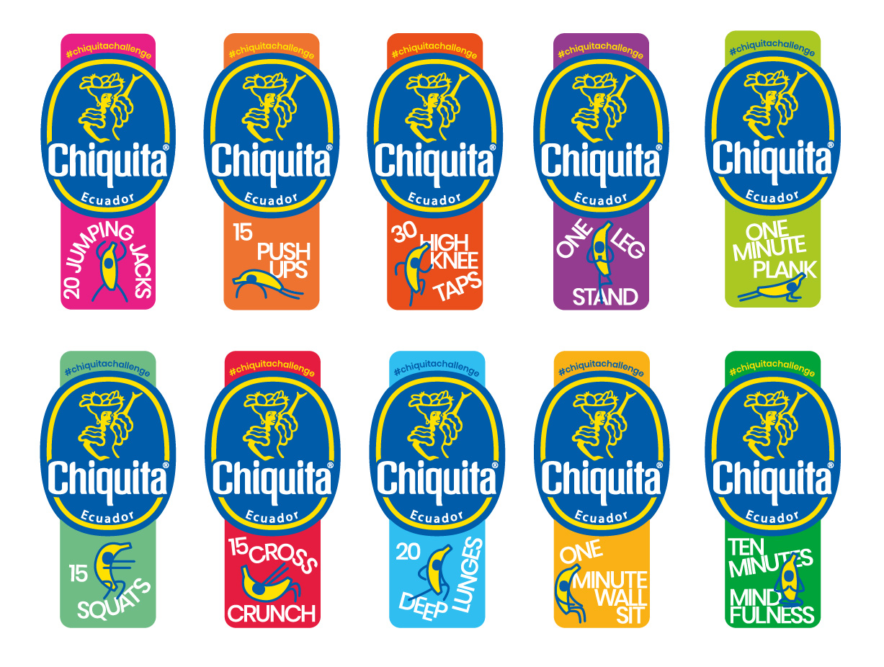 chiquita fitness stickers